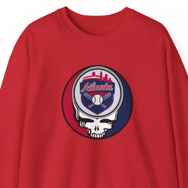Grateful Dead - Atlanta Braves Stealie Grateful Dead Crewneck Sweatshirt - MLB - StealieShop